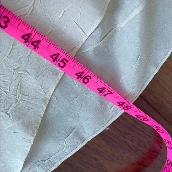 Vince Poet Long Sleeve Dress in Sandalwood Beige Textured Sheer Asymmetrical Hem - Picture 16 of 16